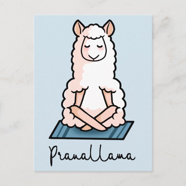Yoga llama - Pranallama Postkarte (Vorderseite)