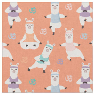 Yoga-Llamas-Muster  Fun Yoga Llama Charaktere Stoff