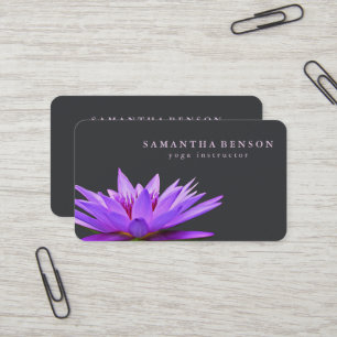 Yoga-Logo für die Blume Grau-weiße Lotus Visitenkarte