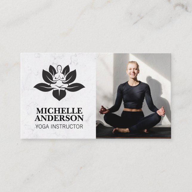 Yoga-Logo | Meditation von Frauen Visitenkarte (Vorderseite)