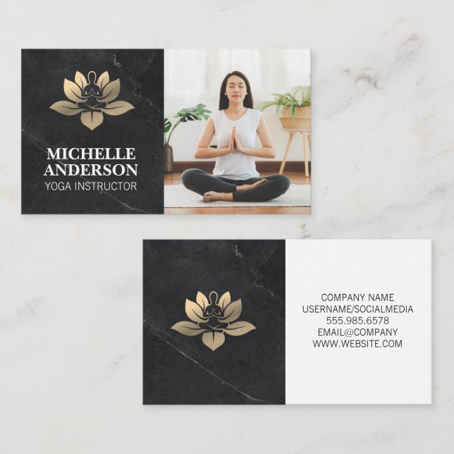 Yoga-Logo | Meditation von Frauen Visitenkarte (Vorne/Hinten)