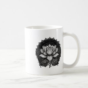 Yoga-Lotosblume auf Mandala-Lotosblume Kaffeetasse