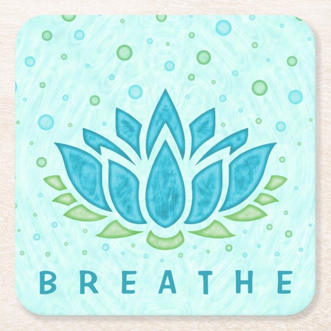 Yoga Lotus Blume Zen| Textvorlage Rechteckiger Pappuntersetzer (Vorderseite)