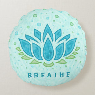 Yoga Lotus Blume Zen   Textvorlage Rundes Kissen
