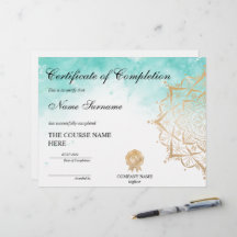 Yoga Lotus Certificate of Completion Award Course