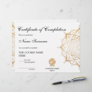 Yoga Lotus Certificate of Completion Award Course