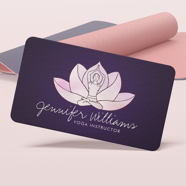 Yoga Lotus Line art - Gentle Rose Visitenkarte (Von Creator hochgeladen)