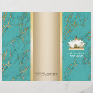 Yoga Lotus Logo Gold & Tirqipose Marmor Tri-Falten