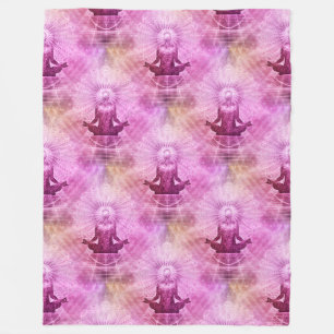 Yoga Lotus Meditation - Nahtloses Muster 1 Fleecedecke