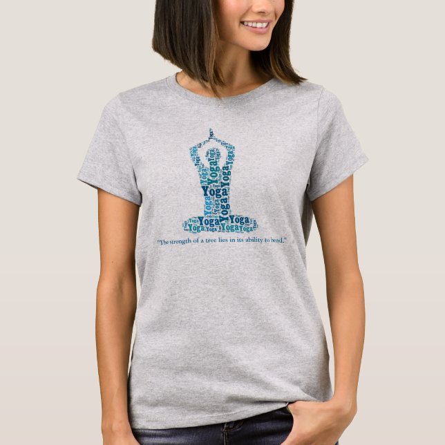 Yoga Lotus Pose mit Zen-Sprichwort in der Blues T-Shirt (Vorderseite)