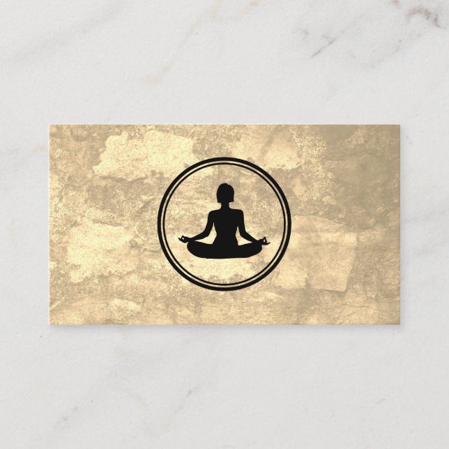 Yoga Lotus Pose Sepia Texture Visitenkarte (Vorderseite)