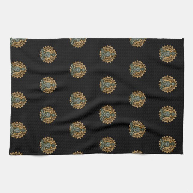 Yoga Lotus Pose Zen Graphic Geschirrtuch (Horizontal)