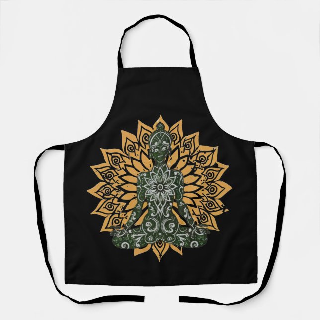Yoga Lotus Pose Zen Graphic Schürze (Vorderseite)