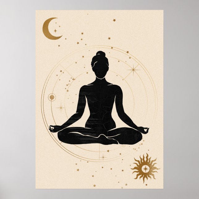 Yoga lotus position Silhouette Poster (Vorne)
