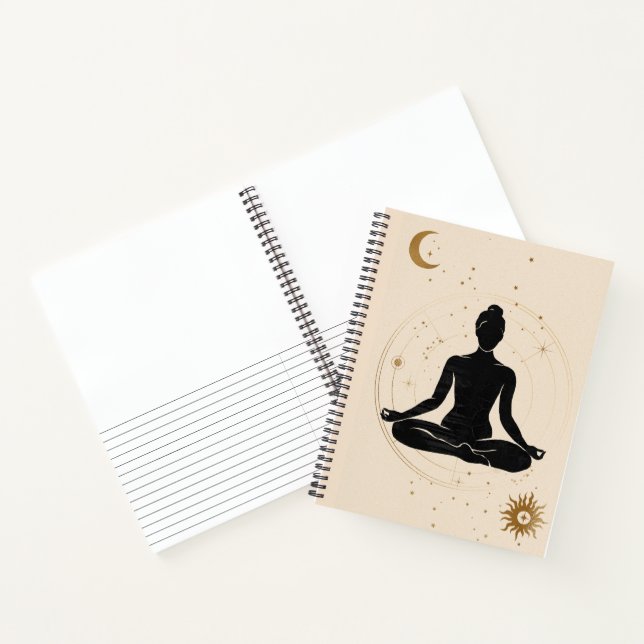 Yoga lotus position Silhouette Zen Journal Collage Notizbuch (Innenseite)