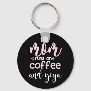 Yoga Lover Diese Mama läuft auf Kaffee und Yoga Schlüsselanhänger