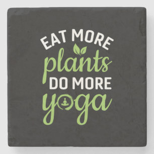 Yoga Lover Essen Sie mehr Pflanze mehr Yoga Steinuntersetzer