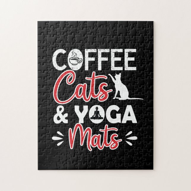 Yoga Lover | Kaffeekatze und Yoga Matten (Vertikal)