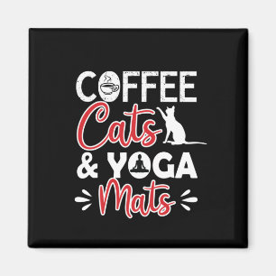 Yoga Lover Kaffeekatze und Yoga Matten Magnet