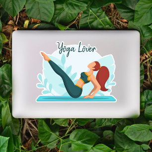 Yoga Lover - Pose-Design für Navasana individuell  Aufkleber