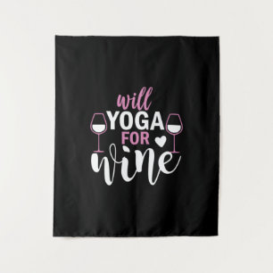 Yoga Lover Wird Yoga für Wein Wandteppich