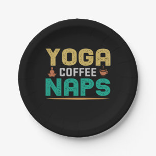 Yoga Lover Yoga Coffee Nickerchen Pappteller