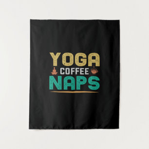 Yoga Lover Yoga Coffee Nickerchen Wandteppich