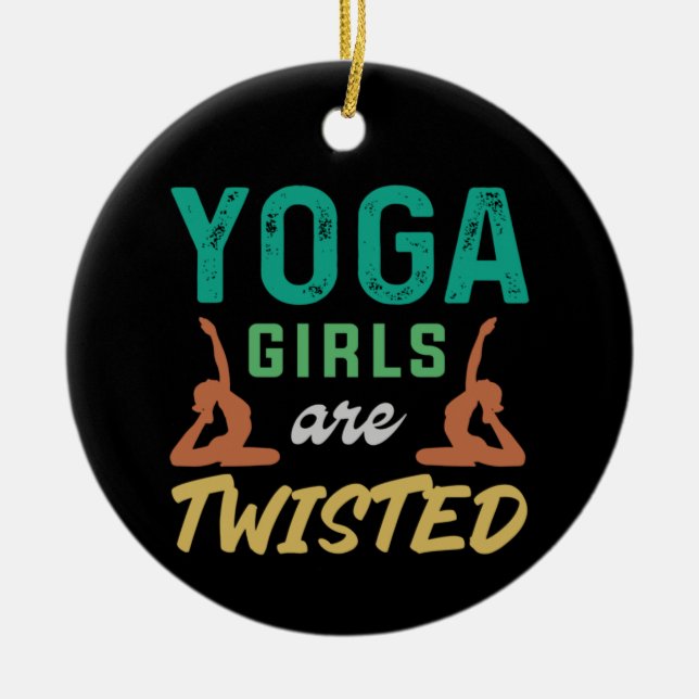 Yoga Lover | Yoga Girls sind geflechtet Keramik Ornament (Vorne)