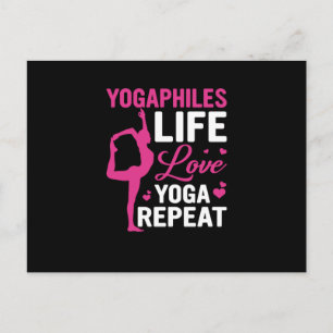 Yoga Lover Yoga Life Love Yoga Repeat Postkarte