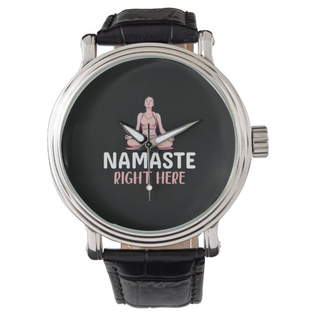 Yoga Lover | Yoga Namaste hier Armbanduhr (Vorderseite)