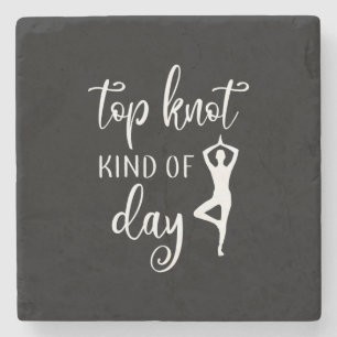 Yoga Lover Yoga Top Knot Art Day Steinuntersetzer