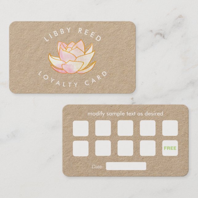 Yoga Loyalität 10 Besuch Visitenkarte (Vorne/Hinten)