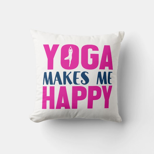 Yoga macht mich glücklich kissen (Vorderseite)