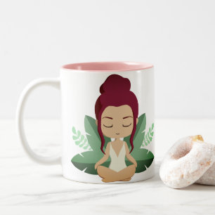 Yoga Mädchen beruhigende Wellness aufmunternde ach Zweifarbige Tasse
