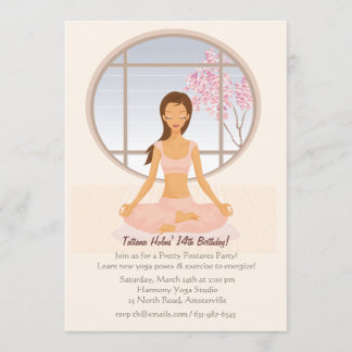 Yoga-Mädchen-Einladung Einladung