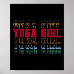 Yoga-Mädchen Lustiger geschichteter Text Tochter J Poster