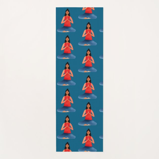 Yoga-Mädchen Meditation Namaste  Yogamatte (Vorderseite)
