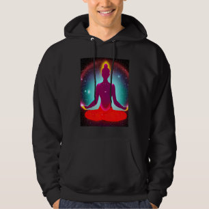 Yoga-Mädchen weibliche Sonnengruß-Meditation Chakr Hoodie