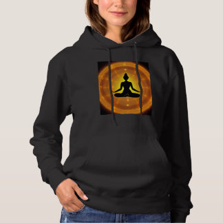 Yoga-Mädchen weibliche Sonnengruß-Meditation Chakr Hoodie