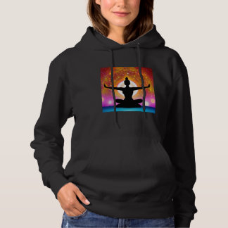 Yoga-Mädchen weibliche Sonnengruß-Meditation Chakr Hoodie