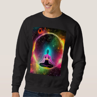 Yoga-Mädchen weibliche Sonnengruß-Meditation Chakr Sweatshirt