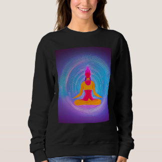 Yoga-Mädchen weibliche Sonnengruß-Meditation Chakr Sweatshirt