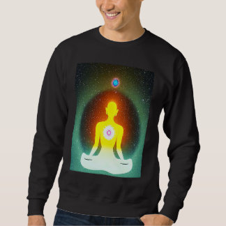 Yoga-Mädchen weibliche Sonnengruß-Meditation Chakr Sweatshirt