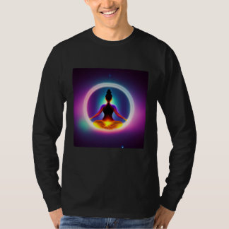 Yoga-Mädchen Weibliche Sonnengruß-Meditation Chakr T-Shirt