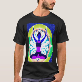 Yoga-Mädchen Weibliche Sonnengruß-Meditation Chakr T-Shirt