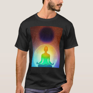 Yoga-Mädchen Weibliche Sonnengruß-Meditation Chakr T-Shirt