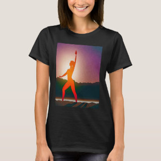 Yoga-Mädchen Weibliche Sonnengruß-Meditation Chakr T-Shirt