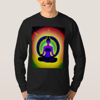 Yoga-Mädchen weibliche Sonnengruß-Meditation Chakr T-Shirt