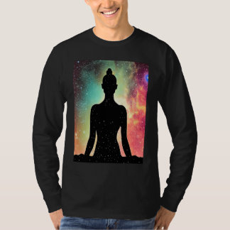 Yoga-Mädchen weibliche Sonnengruß-Meditation Chakr T-Shirt