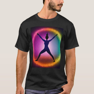 Yoga-Mädchen Weibliche Sonnengruß-Meditation Chakr T-Shirt